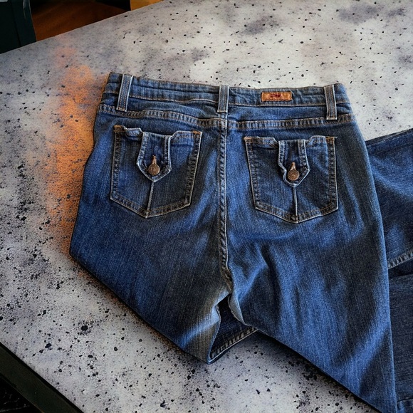 PJ Parker jeans By Harrison. 28” waist. Adorable button back pockets Slight boot - Picture 11 of 16